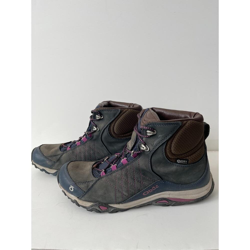 Oboz Hiking Shoes Women Size 11 Brown Leather Mid Top Waterproof Dry Trail